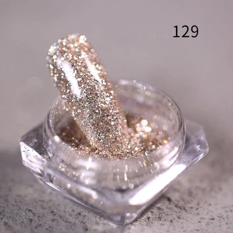Nail Art DIY New Hot Platinum Powder 3D Mixed 8 Color Nail Dust Sets Glitter Siliver Sequins Flakes Manicure Decoration