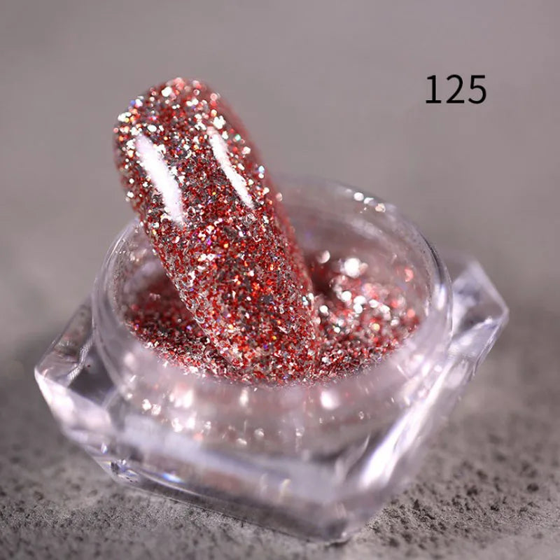 Nail Art DIY New Hot Platinum Powder 3D Mixed 8 Color Nail Dust Sets Glitter Siliver Sequins Flakes Manicure Decoration