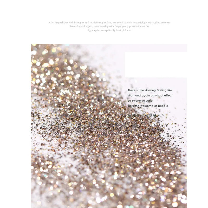 Nail Art DIY New Hot Platinum Powder 3D Mixed 8 Color Nail Dust Sets Glitter Siliver Sequins Flakes Manicure Decoration