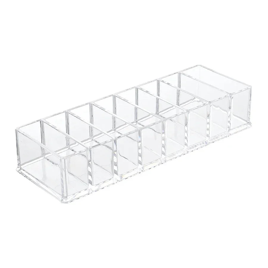 8-Slot Nail Polish Organizer Transparent Acrylic Makeup Storage Display Stand Grid Box for Cosmetics