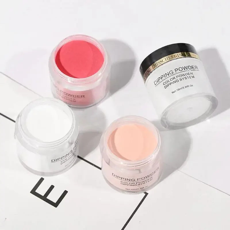 Nail Infiltrating Powder Pure Color Moisturizing UV Glue Natural Nail Dipping Powder Lasting Flash Quick Dry Durable Nail Polish