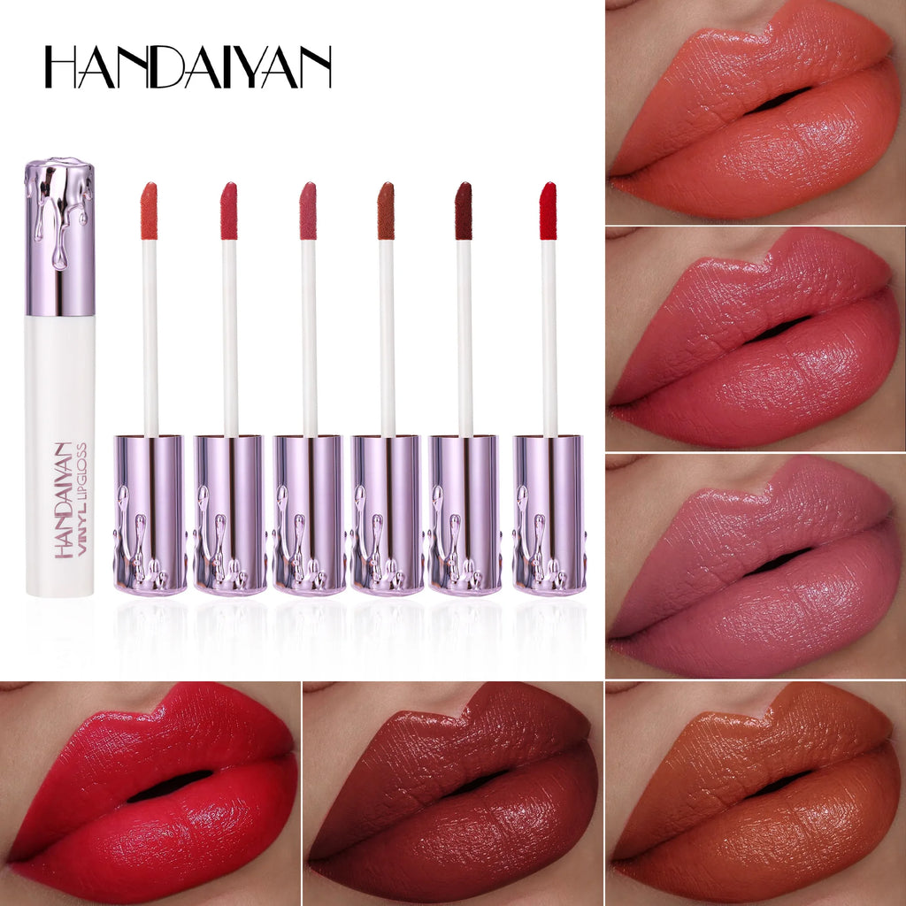 Hydrating Glossy Liquid Lipstick, Moisturizing Smooth Finish, Lightweight Non-Transfer, Long Lasting Lip Makeup, 6 Colors