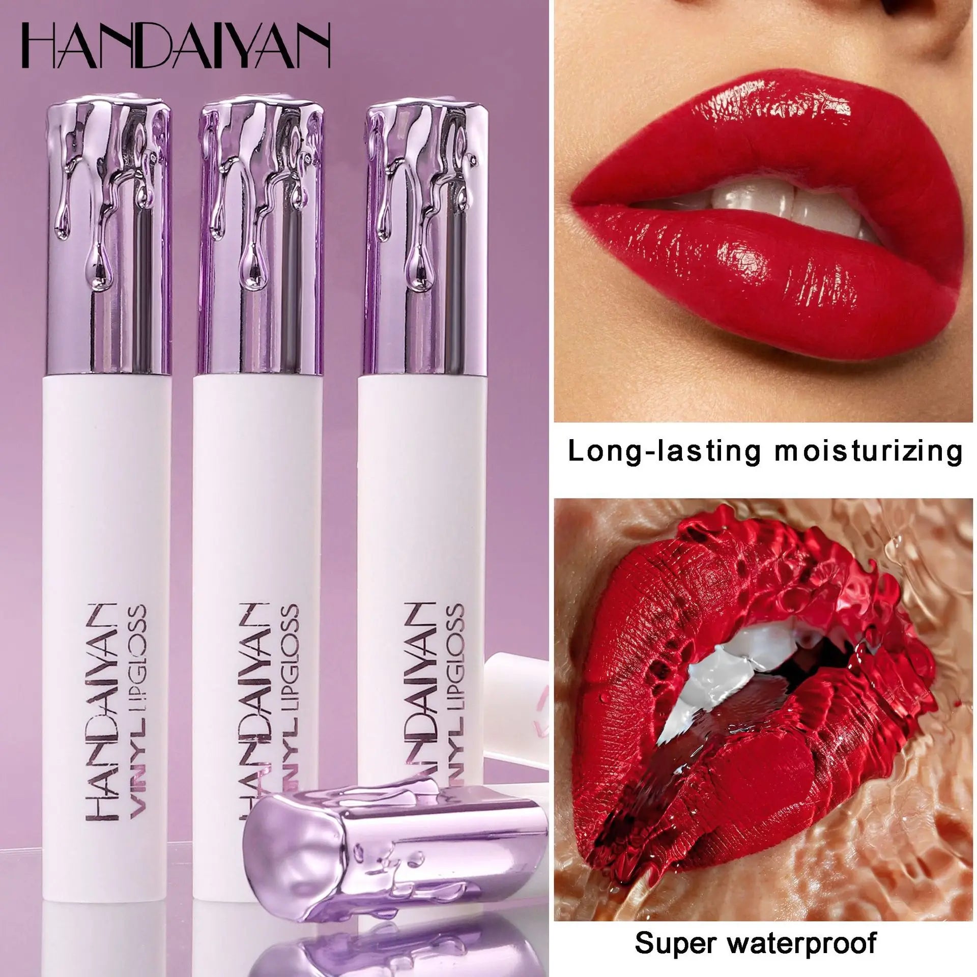 Hydrating Glossy Liquid Lipstick, Moisturizing Smooth Finish, Lightweight Non-Transfer, Long Lasting Lip Makeup, 6 Colors