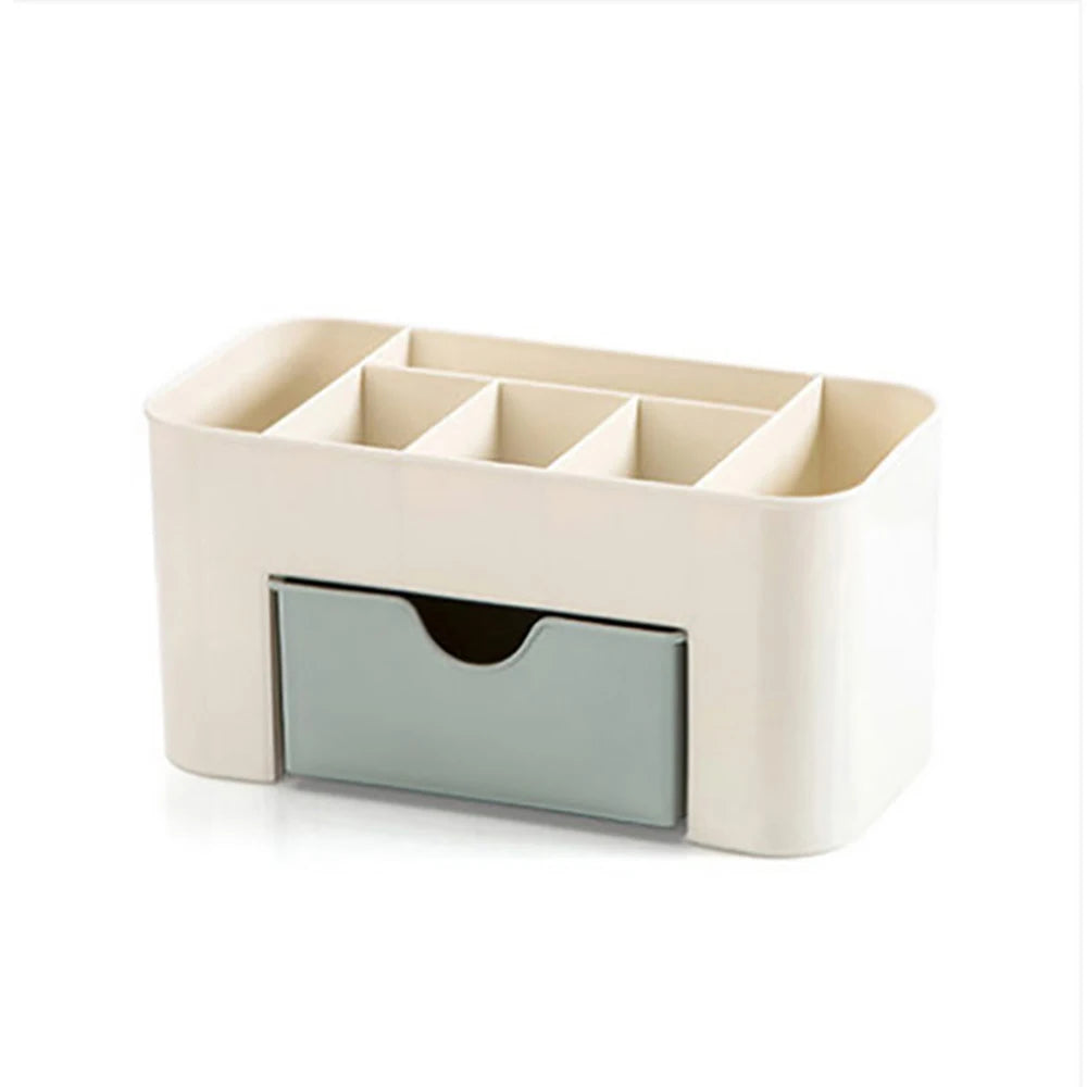 LULAA Nail Art Organizer Desktop Drawer Cosmetic Storage Box Makeup Brush Organizer Box Jewelry Lipstick Mask Compartment
