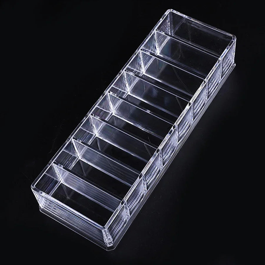 8-Slot Nail Polish Organizer Transparent Acrylic Makeup Storage Display Stand Grid Box for Cosmetics