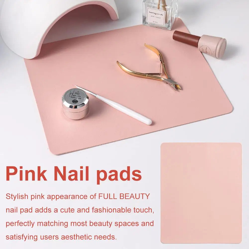 Nail Art Table Mat Pink Beauty Nail Pad Leather Soft Display Nail Practice Anti-slip Pad Fashionable Nail Armrest Cushion