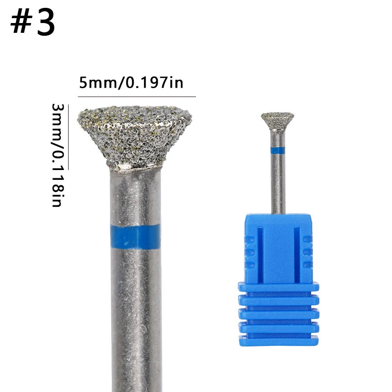Nail Art Polishing Removal Head Disc Grinding Burr T Mills Grinder Diamond Electric Nail Drill Bit Cuticle Cutter Manicure Tool