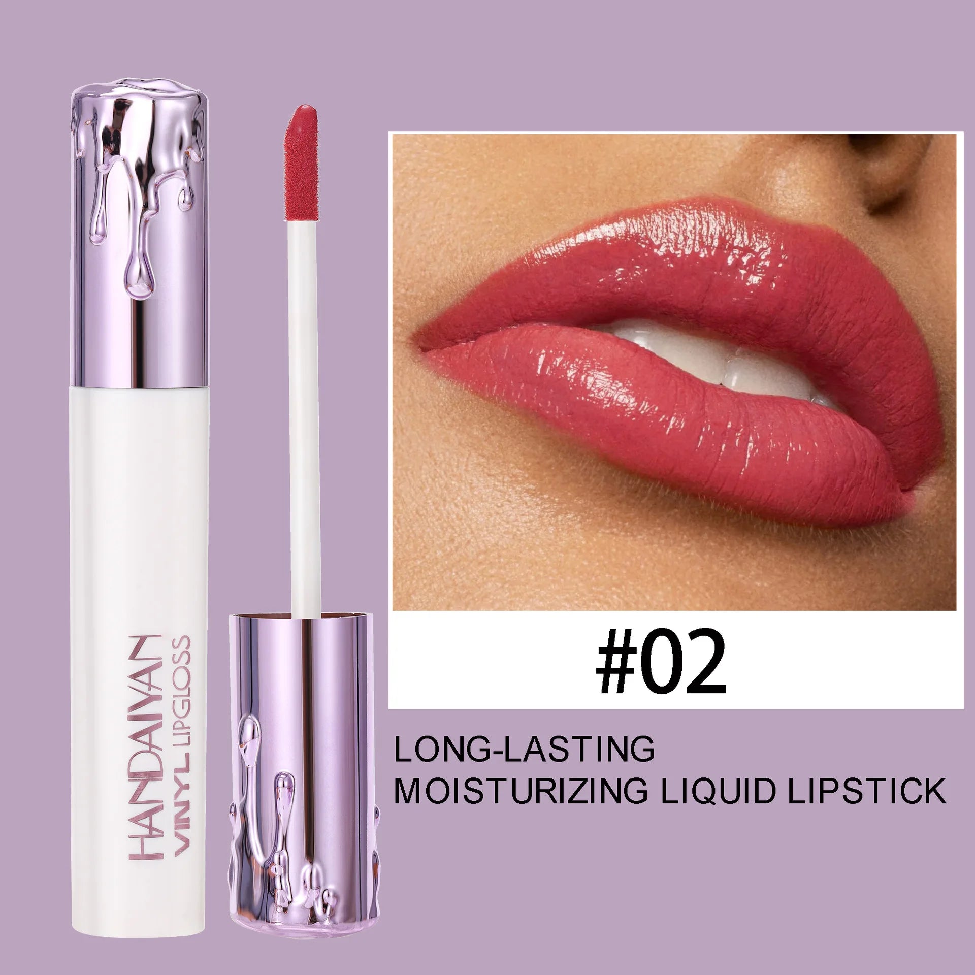 Hydrating Glossy Liquid Lipstick, Moisturizing Smooth Finish, Lightweight Non-Transfer, Long Lasting Lip Makeup, 6 Colors