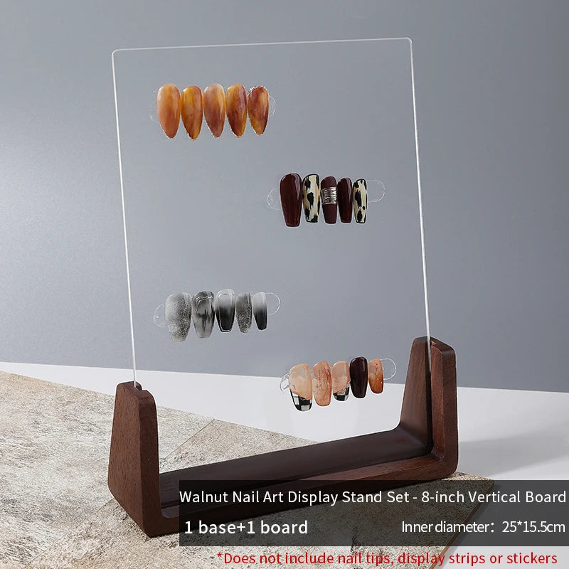 Nail Display Stand Acrylic Shelf Sample Manicure Art Tools Tips Holder Polish Color Chart Supplies Products Press On Stands
