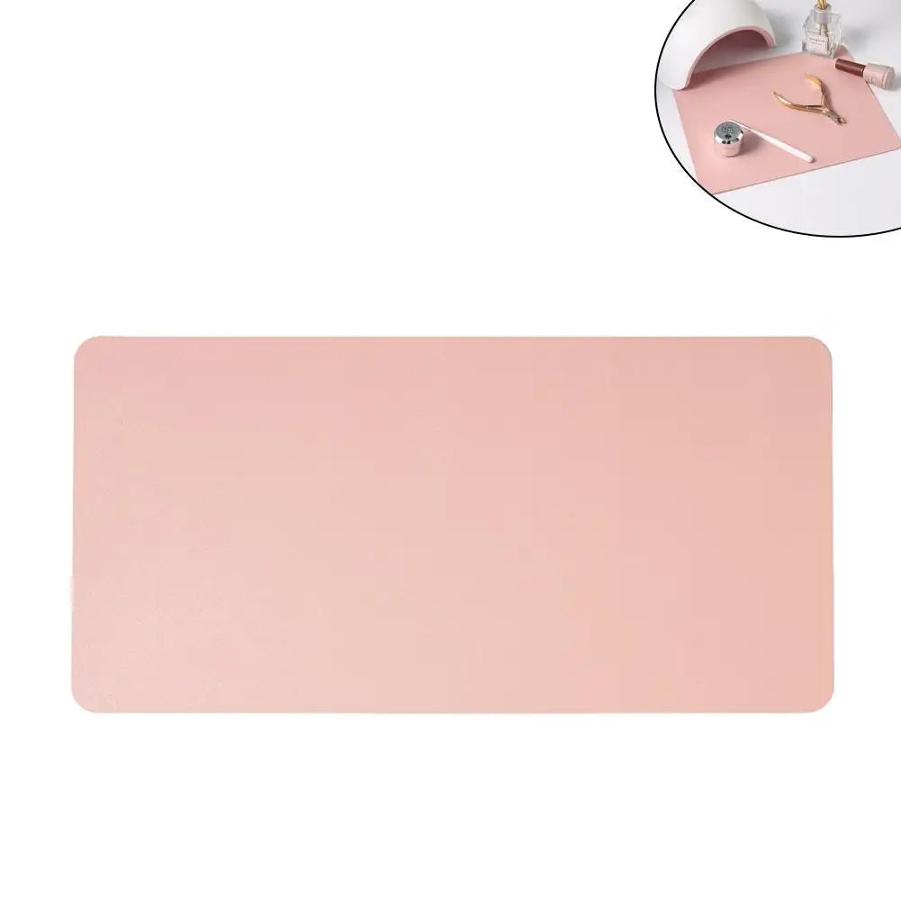 Nail Art Table Mat Pink Beauty Nail Pad Leather Soft Display Nail Practice Anti-slip Pad Fashionable Nail Armrest Cushion