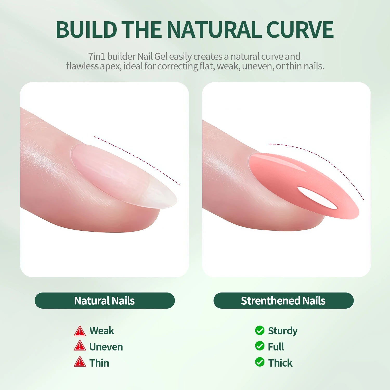 Nailpop 7IN1 Builder Gel Multi Functional 15ml For Nail Extension Strength Apex Building Base Top Coat Nail Gel French Manicure