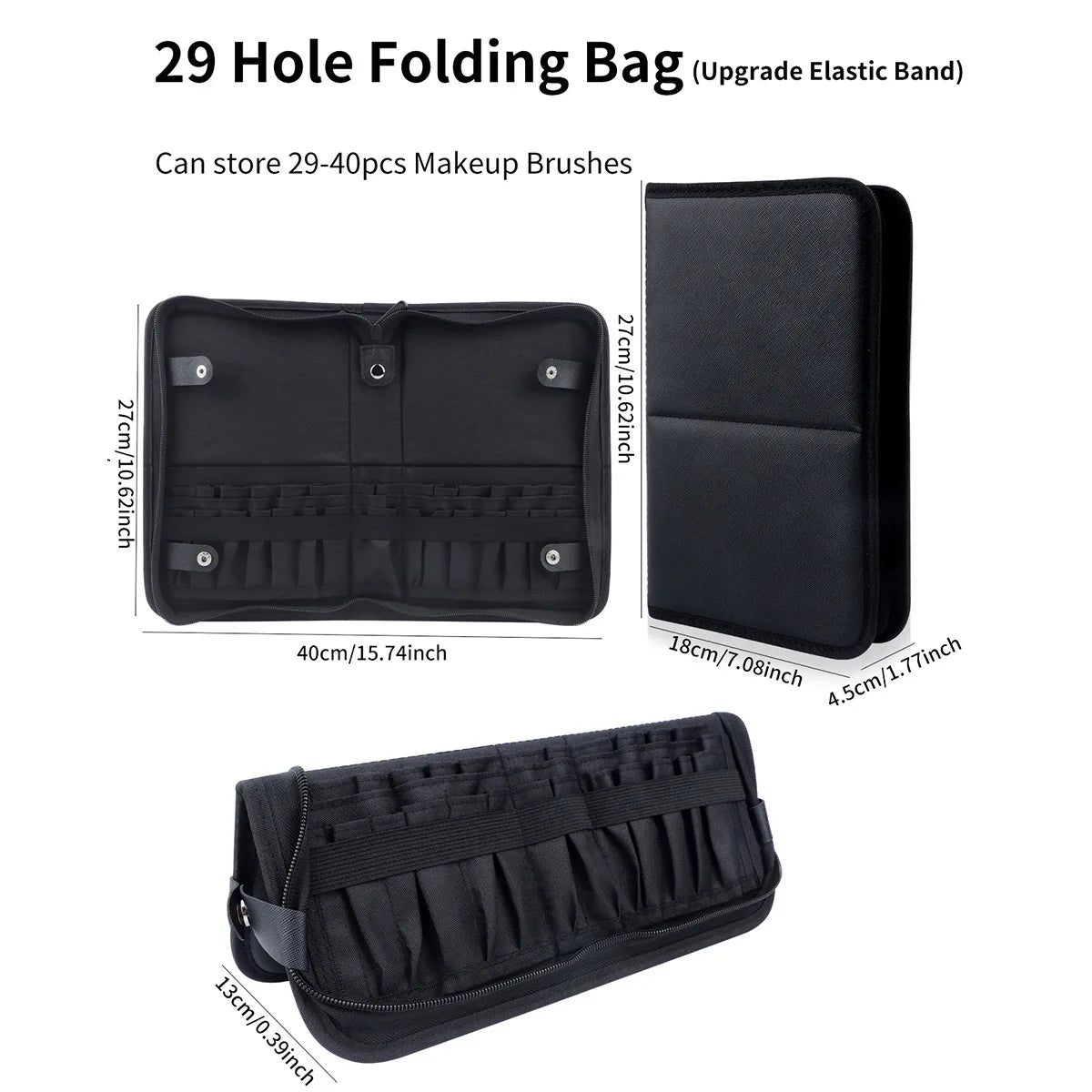 29 Holes Makeup Brush Organizer Bag Large Capacity Portable Make Up Brush Holder Folding Canvas Cosmetic Bag Artist Storage Bags