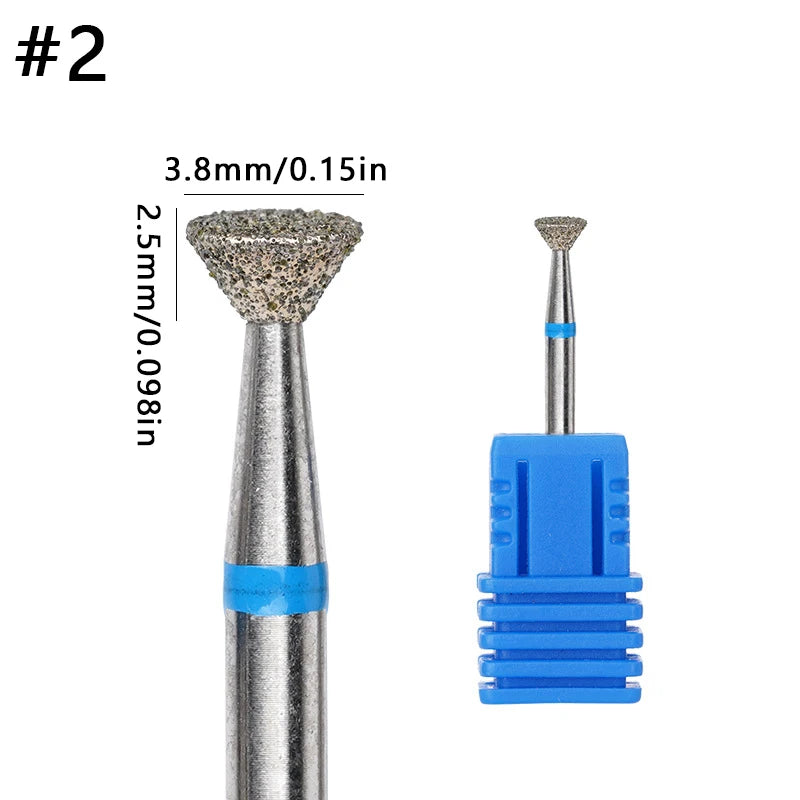 Nail Art Polishing Removal Head Disc Grinding Burr T Mills Grinder Diamond Electric Nail Drill Bit Cuticle Cutter Manicure Tool