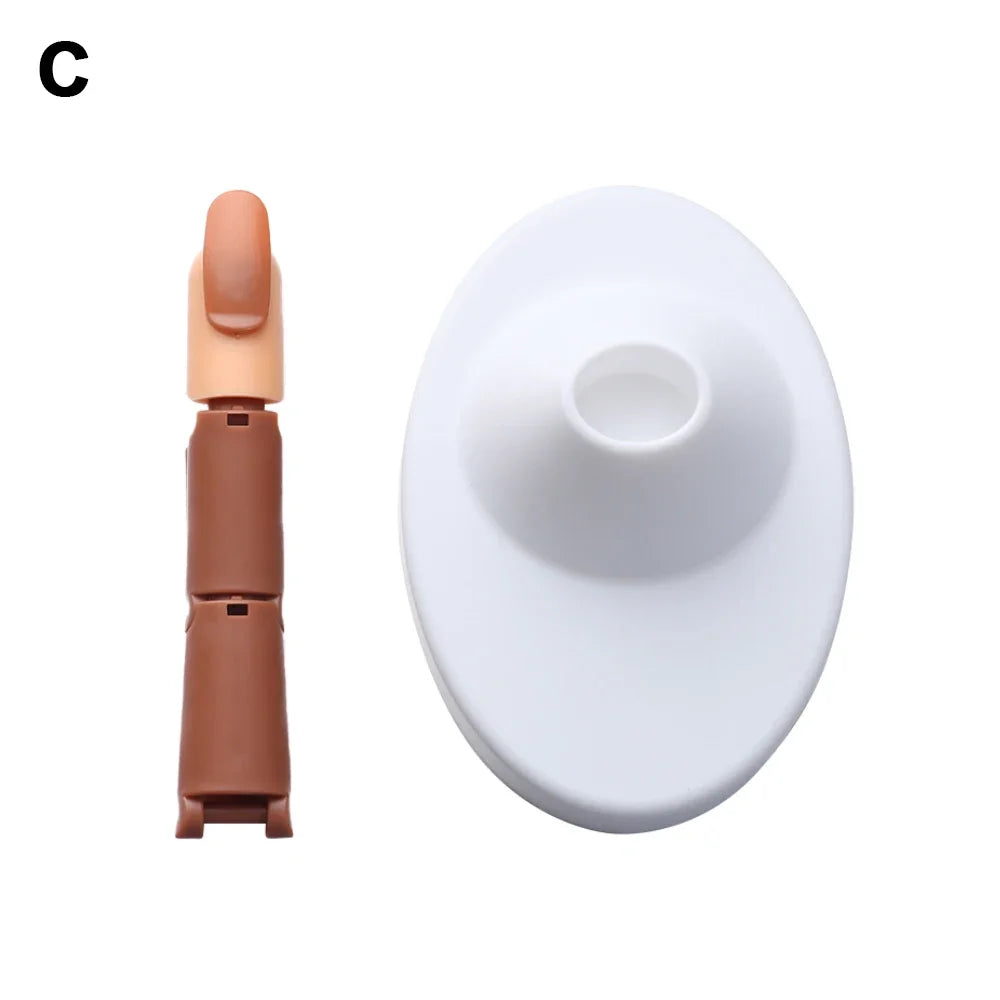 Nail Art Practice Finger With Design Adjustable Acrylic Model Hands Nail Tips Swatches Display Professional DIY Manicure Tool
