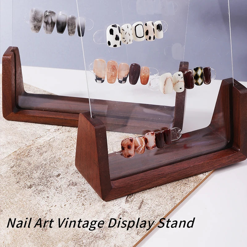 Nail Display Stand Acrylic Shelf Sample Manicure Art Tools Tips Holder Polish Color Chart Supplies Products Press On Stands