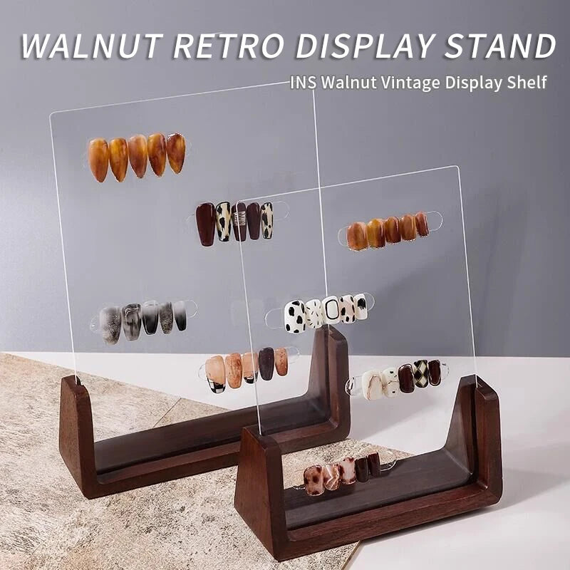 Nail Display Stand Acrylic Shelf Sample Manicure Art Tools Tips Holder Polish Color Chart Supplies Products Press On Stands