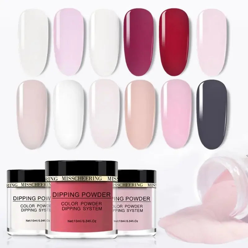Nail Infiltrating Powder Pure Color Moisturizing UV Glue Natural Nail Dipping Powder Lasting Flash Quick Dry Durable Nail Polish