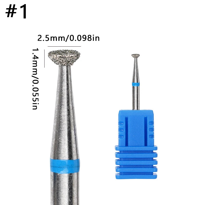 Nail Art Polishing Removal Head Disc Grinding Burr T Mills Grinder Diamond Electric Nail Drill Bit Cuticle Cutter Manicure Tool