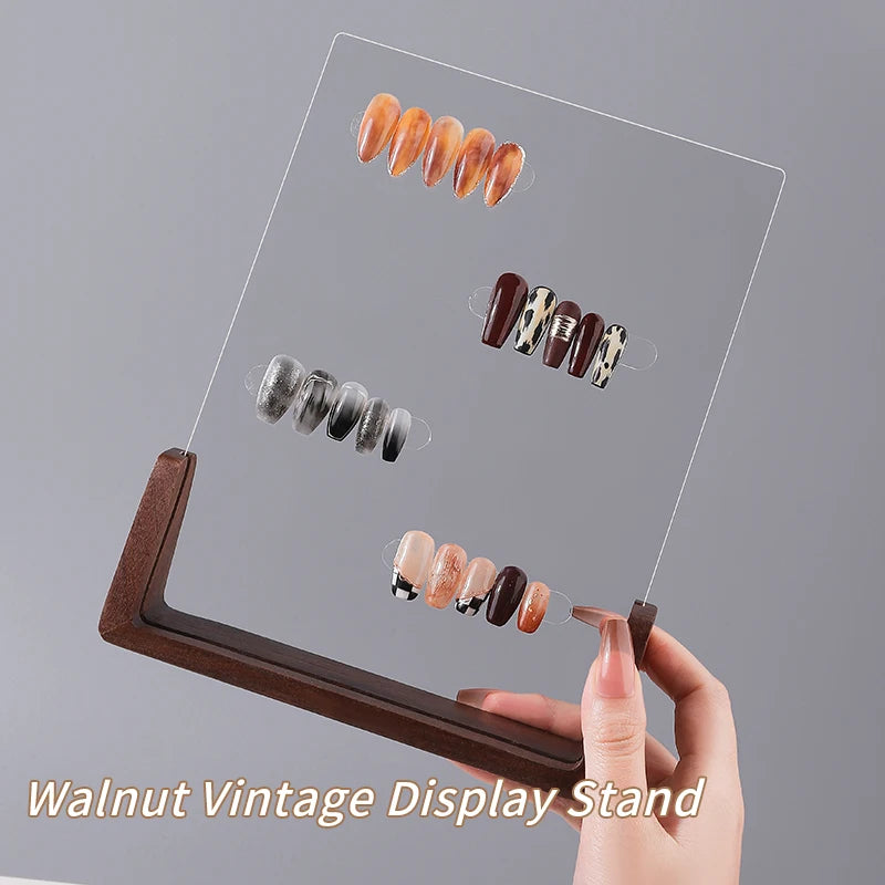 Nail Display Stand Acrylic Shelf Sample Manicure Art Tools Tips Holder Polish Color Chart Supplies Products Press On Stands