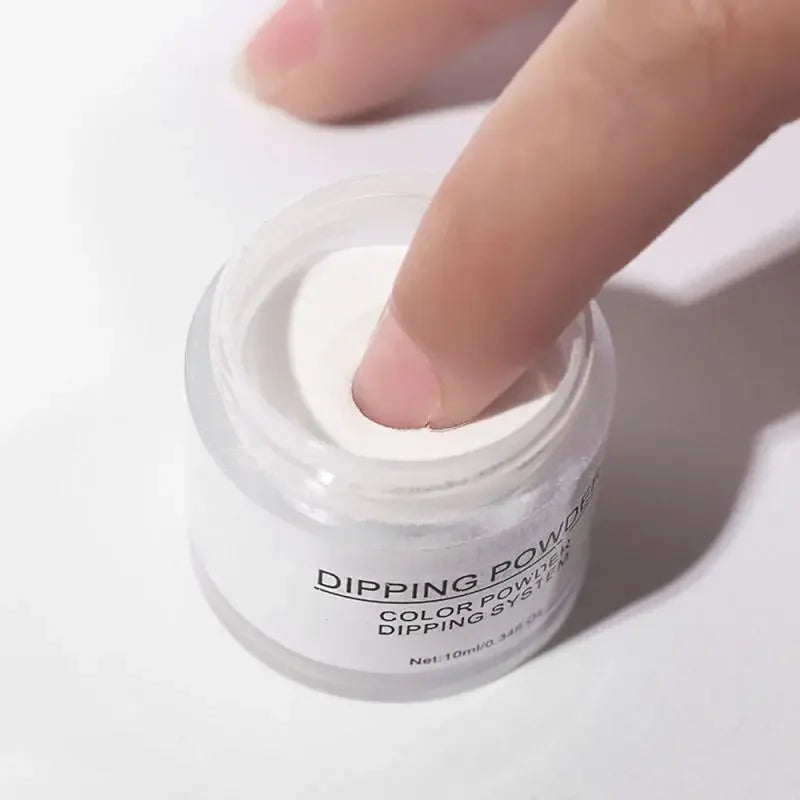 Nail Infiltrating Powder Pure Color Moisturizing UV Glue Natural Nail Dipping Powder Lasting Flash Quick Dry Durable Nail Polish
